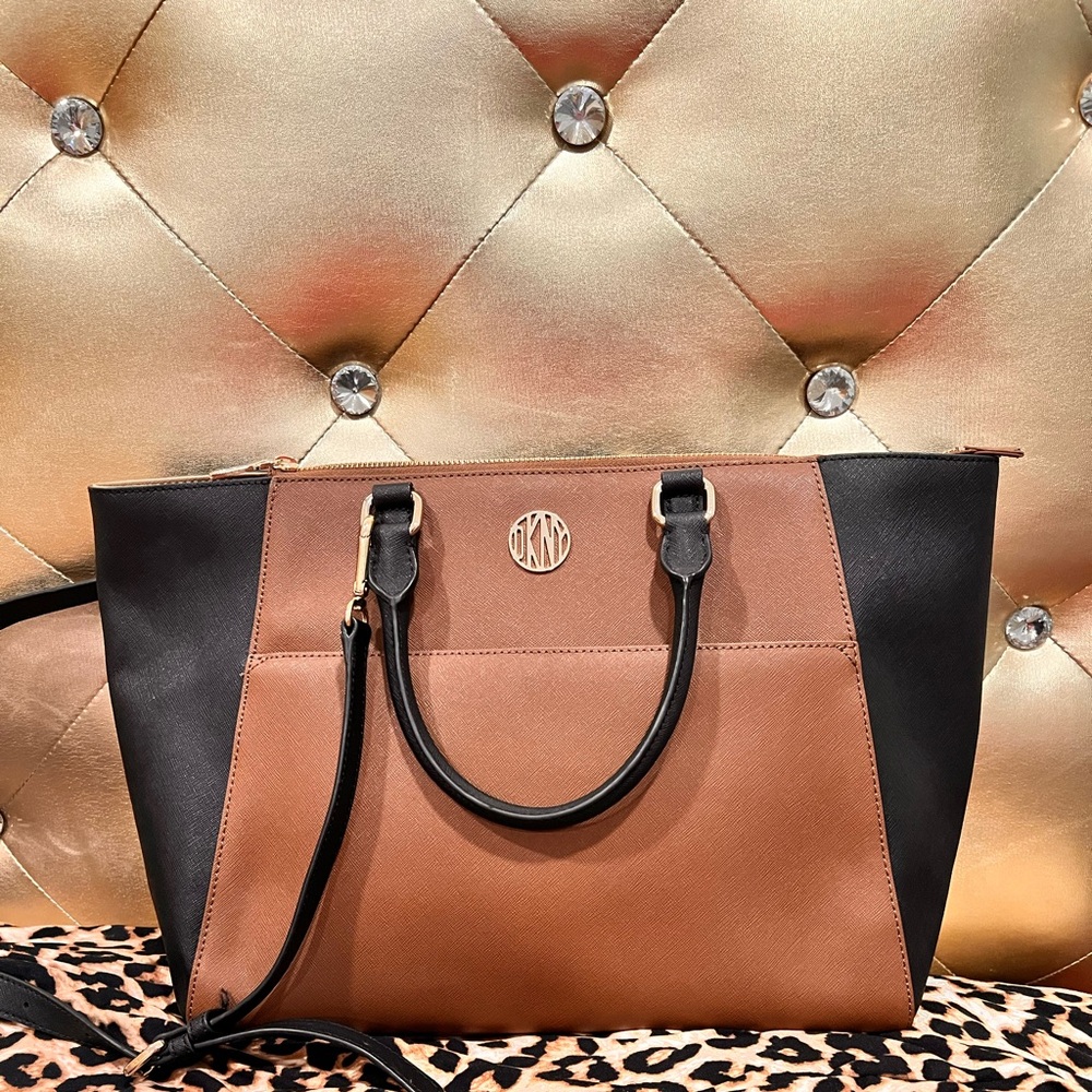 DKNY Black and Brown Tote Bag